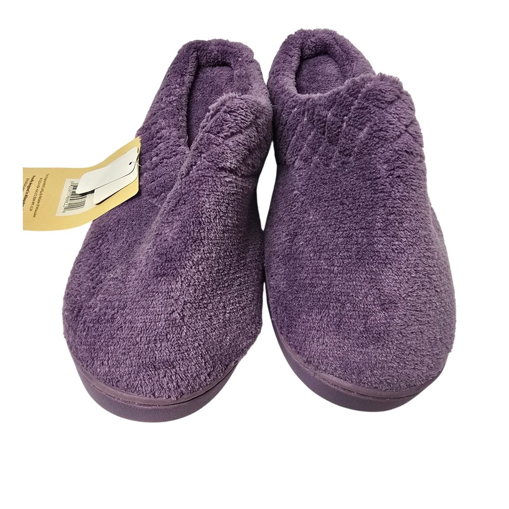 Muk Luks Women Lavender Chenille Slippers Memory Foam Purple M 7-8 NWT